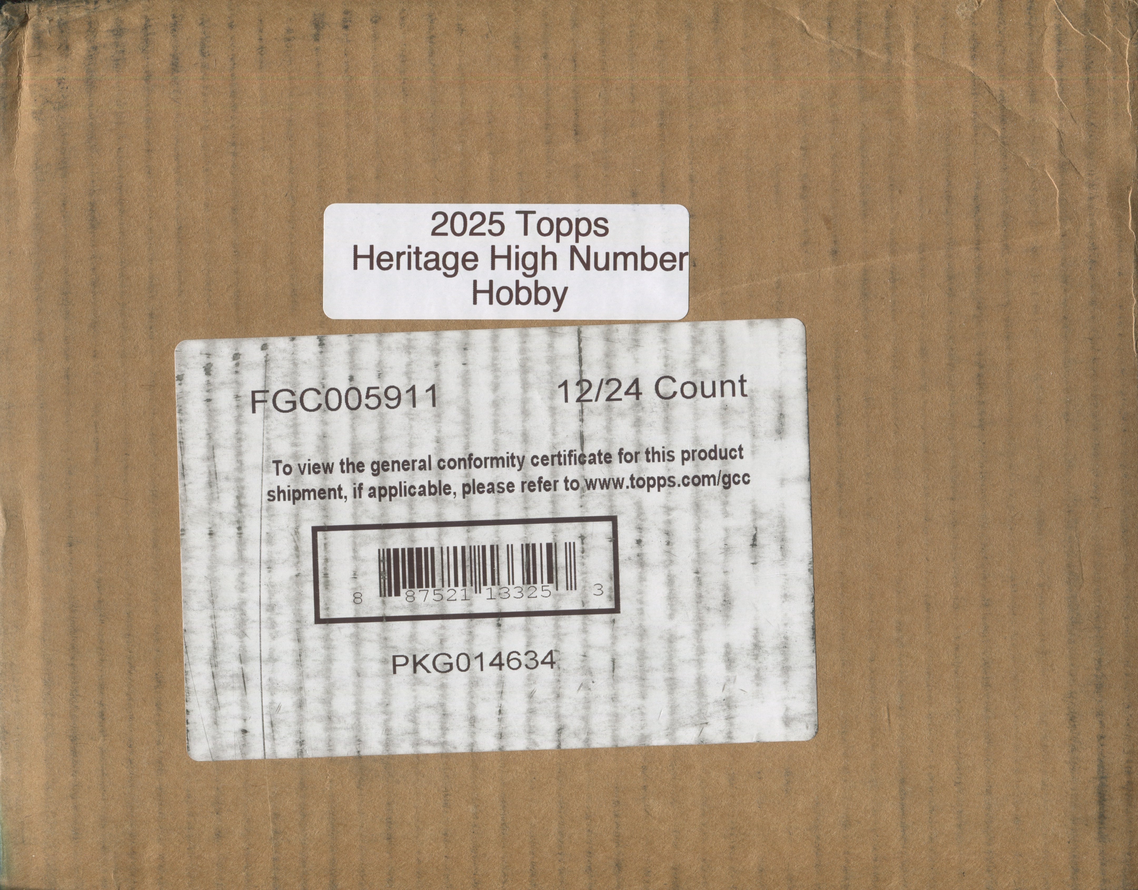 Topps Heritage High Number Baseball Hobby 12-Box Case - 2024 Series