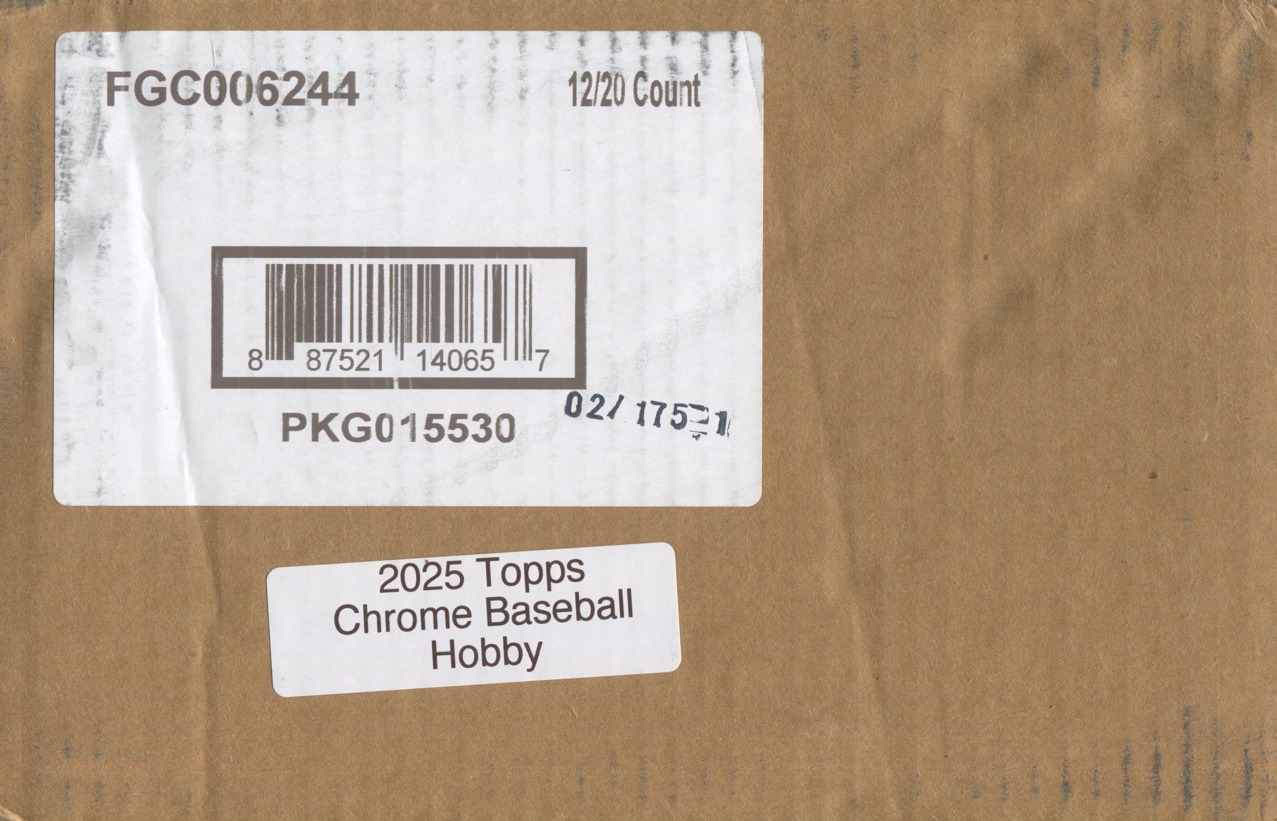 Topps Chrome 2025 Baseball Hobby 12 Box Case