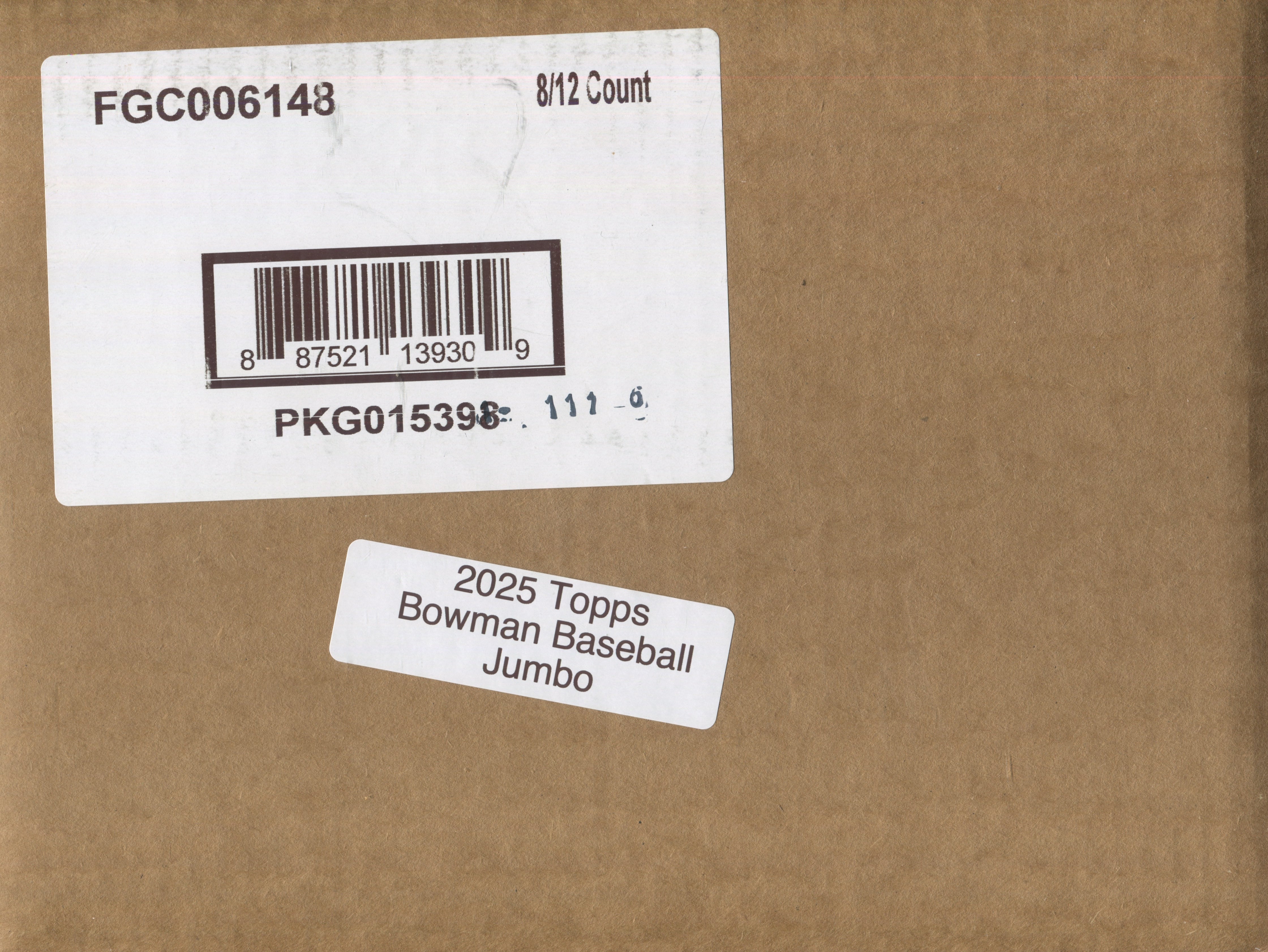 Bowman 2025 Baseball Jumbo 8-Box Case