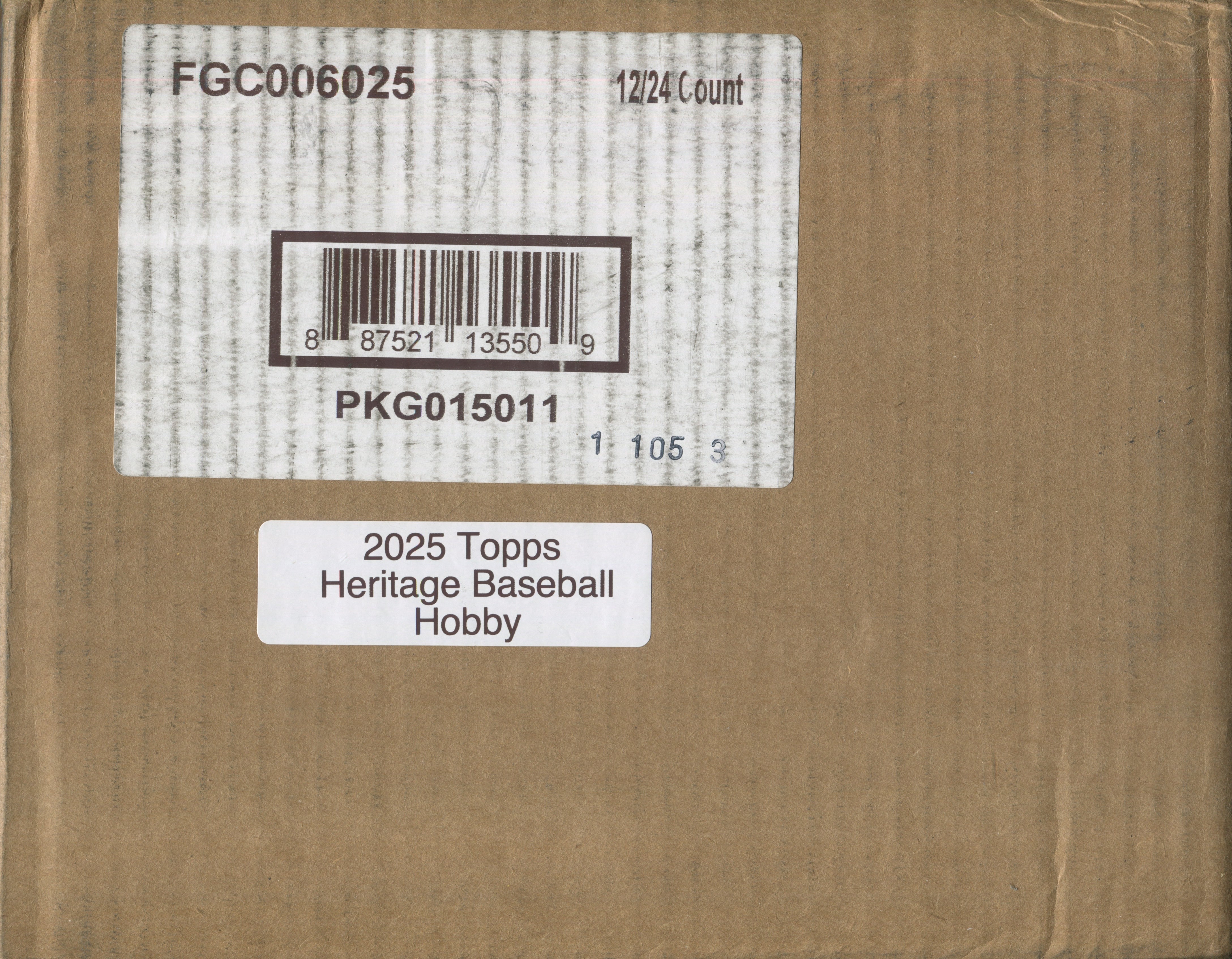 Topps Heritage Baseball 2025 Hobby 12-Box Case