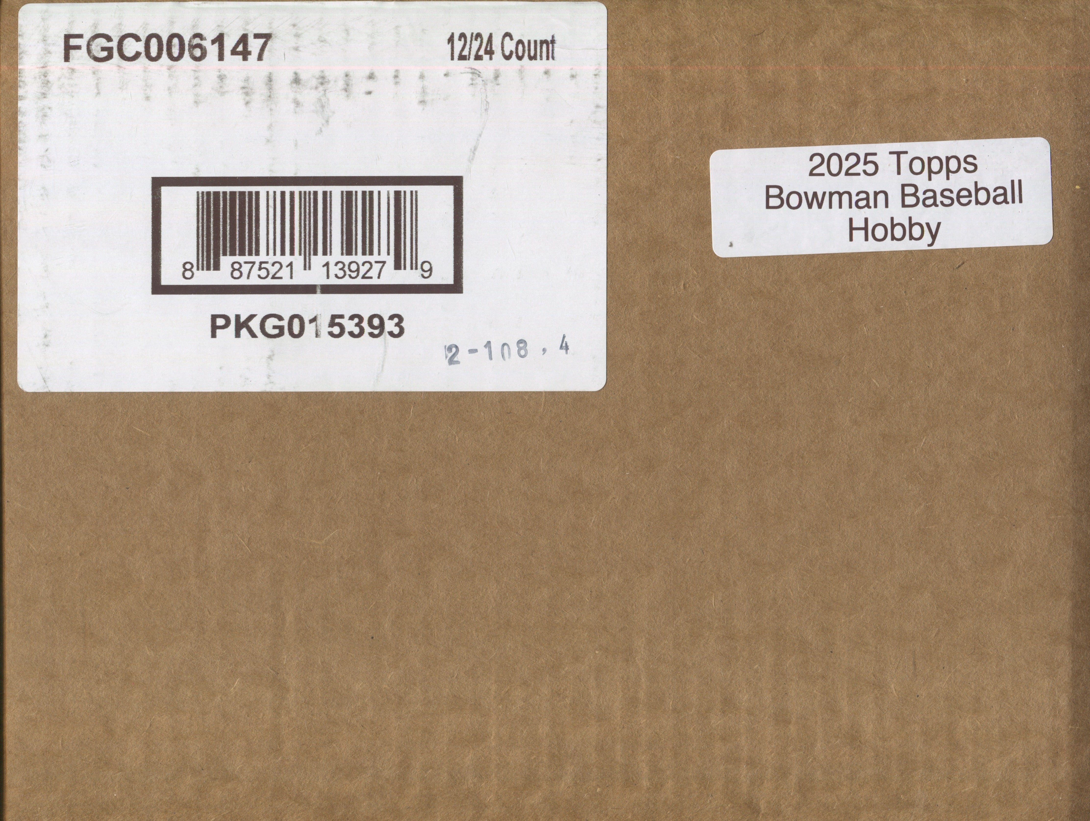 Bowman 2025 Baseball Hobby 12-Box Case