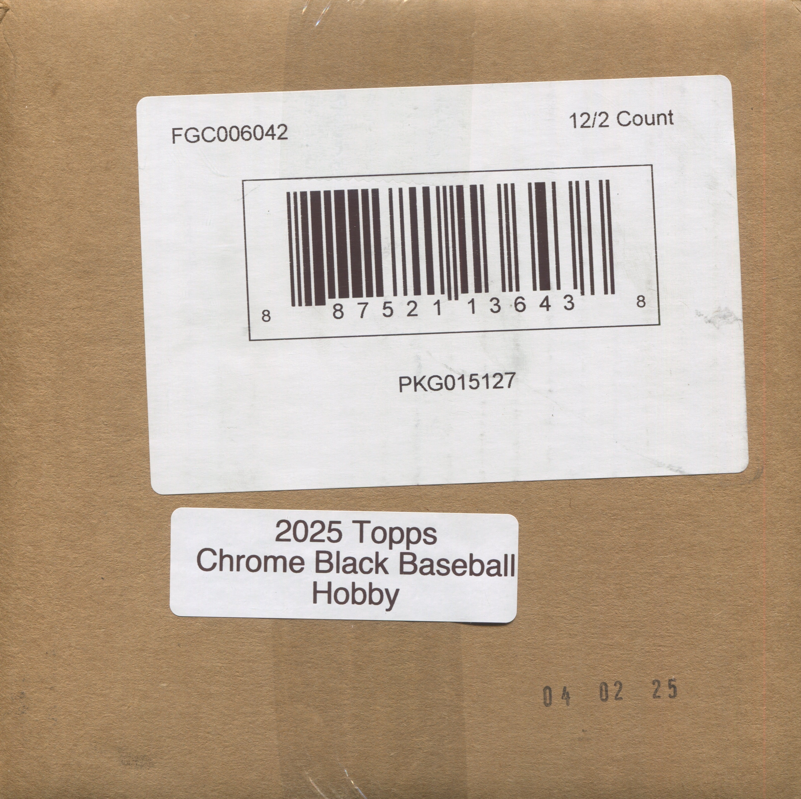 Topps Chrome Black Baseball 2025 Hobby 12-Box Case