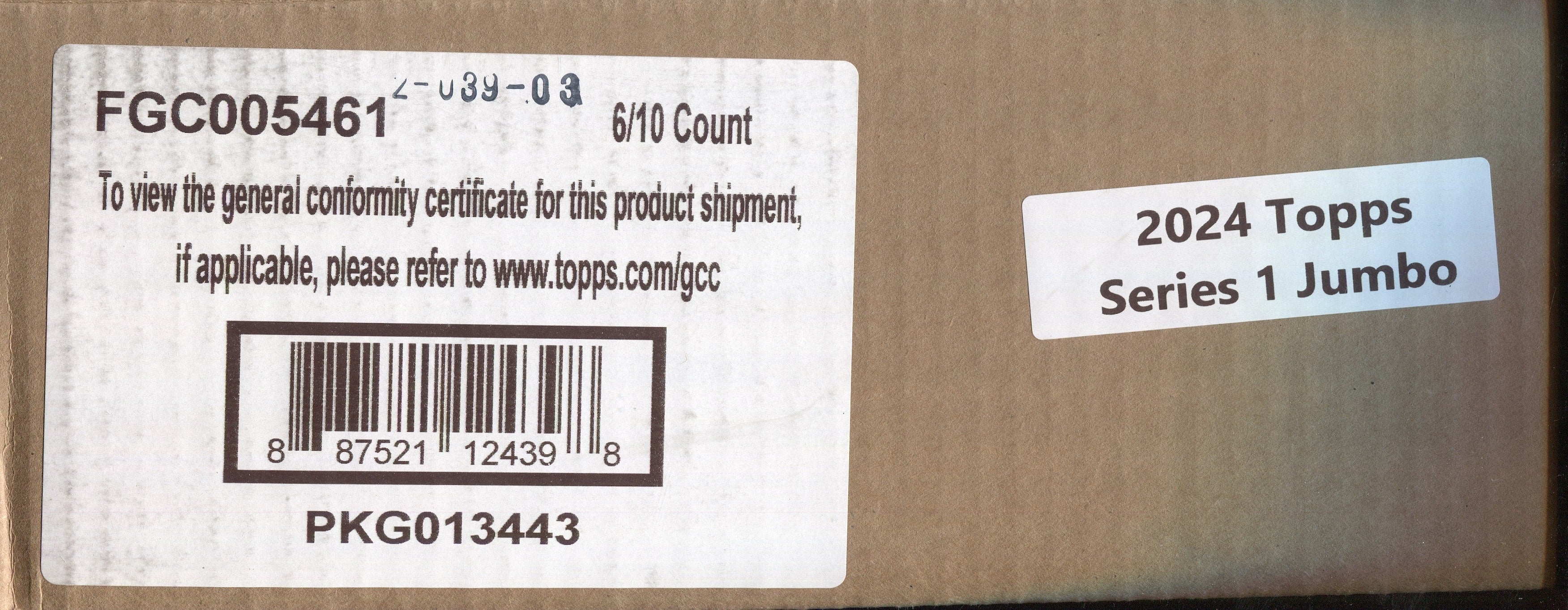 Topps 2024 Series 1 Baseball Jumbo 6-Box Case
